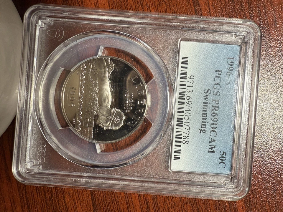 1996-S Swimming Half $ PCGS MS69 Spot Free HINT of Gold Toning - Image 4 of 4