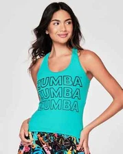 Zumba Beach Party Tank Top - Aqua Escape ~ XS  S  L  XL  XXL ~ New! Free Ship