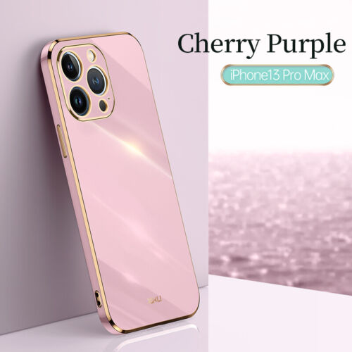 Funda para iPhone 16 Pro Max 15 14 Pro Max a prueba de golpes chapada silicona cubierta suave - Imagen 21 de 28