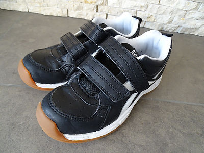 Reebok Get The Net 2V Leder Unisex-Kinder Sneaker, Gr. 30 schwarz/weiss/silber