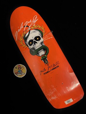 RARE SIGNED Neon Orange Powell Peralta Mike Mcgill Skateboard Deck