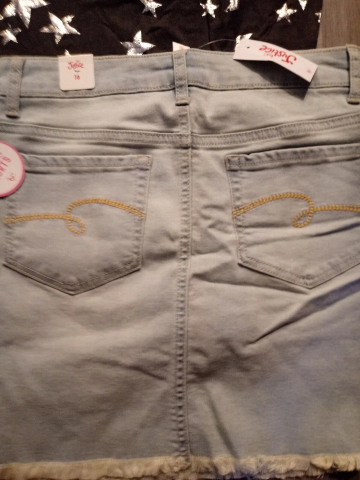 NWT JUSTICE GIRLS Outfit Foil Stars Top 14/16 - Flip Sequin Skort Size 16 (D) - Image 4 of 4