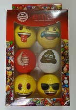 Emoji Golf Balls - 6 Pack - Novelty Fun - Multi Colored - Fast Free Shipping 