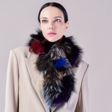100 Real fox fur scarf / multicolor fur neck wrap / fur cape/shawl 95 18cm