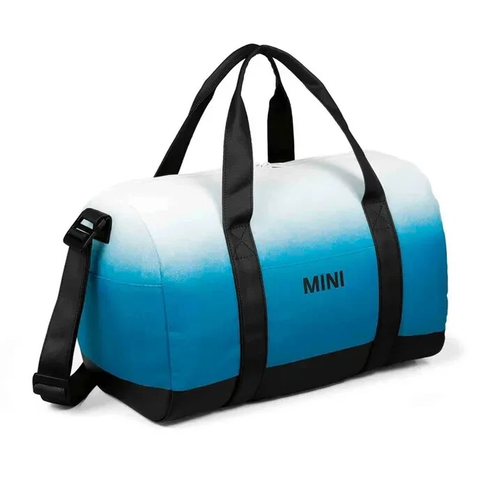 Bolsa de viagem GENUÍNA MINI azul gradiente com zíper. Novo com etiquetas. Holdall, academia, cabine, etc 25B - Imagem 2 de 4