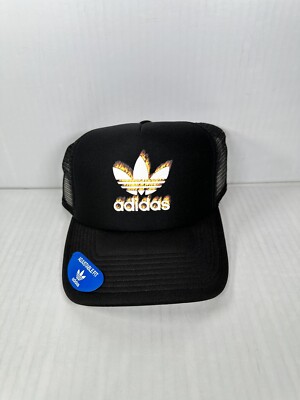 Adidas Trefoil Fire Foam Trucker Hat Cap Snapback Adjustable Black  Sportswear