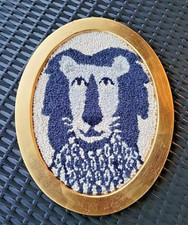 Pottery Barn Kids Lion Safari Yarn Art Nursery Framed Picture Wall Hanging