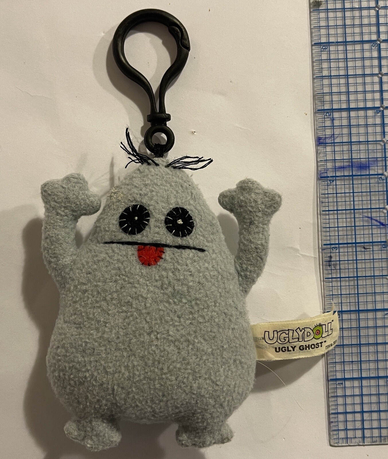 Ugly Doll Plush Ugly Ghost Doll Pale Blue Keychain Clip Charm Mini 2007 08090101