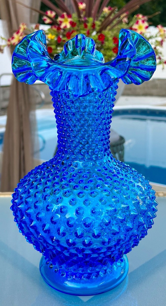 VINTAGE　LARGE FENTON HOBNEIL FLOW VASE s-l1200.jpg