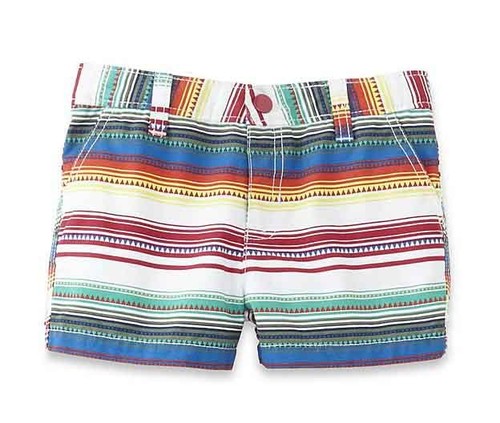 NWT Sz 5 & 6 Toughskins White/ Colors 100% Cotton Denim Little Girl's Shorts Nuevo - Imagen 2 de 3