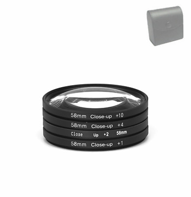 58mm Close-Up Filter Set +1+2 +4 +10 Makrolinse Nahlinse Close Up