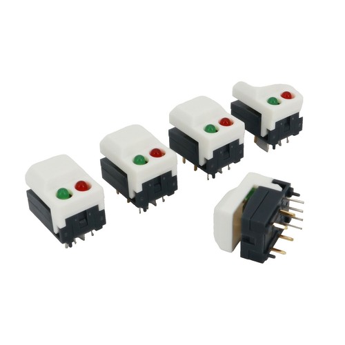 5Pcs White PB86-A2 8Pin SPDT PCB Square Momentary Push Button