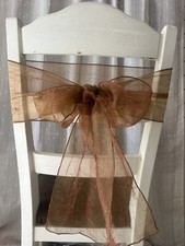 Brown Chair Sashes Wraps Seat Bow Prom Party Event Decor Ribbons Set Of 15