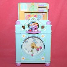 Polly Pocket réveil clock funtime bleu avec 4 personnages Bluebird 1991 vintage