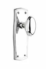 Nostalgic Warehouse Prairie Plate with Homestead Knob, Double Dummy, Bright Chro