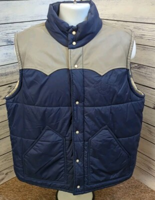 True Religion Puffer Vest Leather Yoke Winter Sleeveless Gilet XL UK