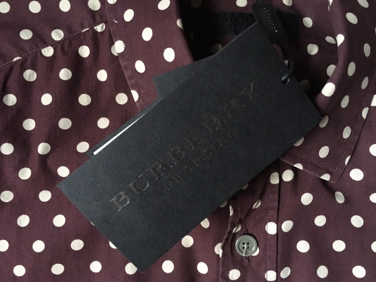 Burberry Prorsum Mens Polka Dot Shirt **Made In Italy With 