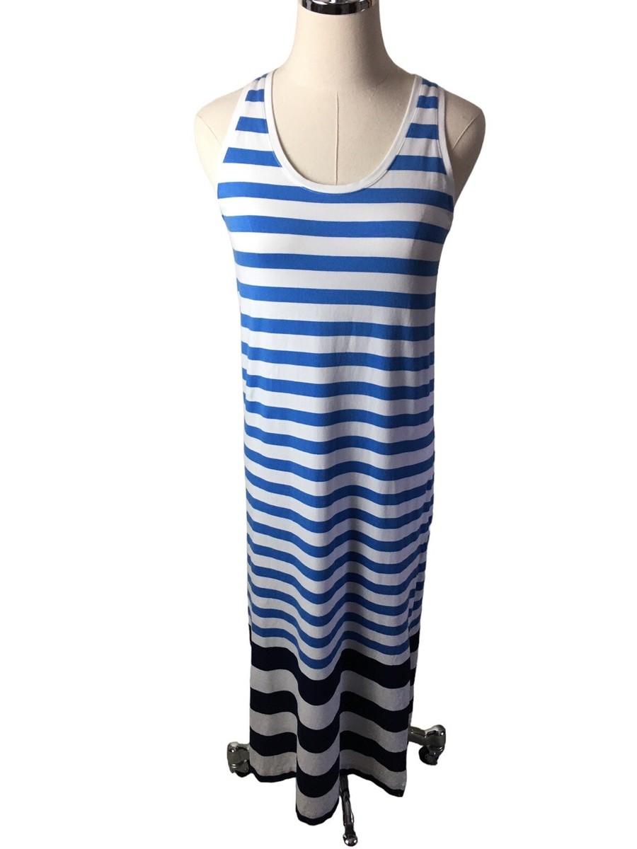 vineyard vines blue and white striped dress Coastal Maxi Cotton Modal Size XXS Women’s Stripe lightweight cotton/modal fabric Drapey TEAM: Virginia Strapless Sequin Gown With Color Code:BKPK