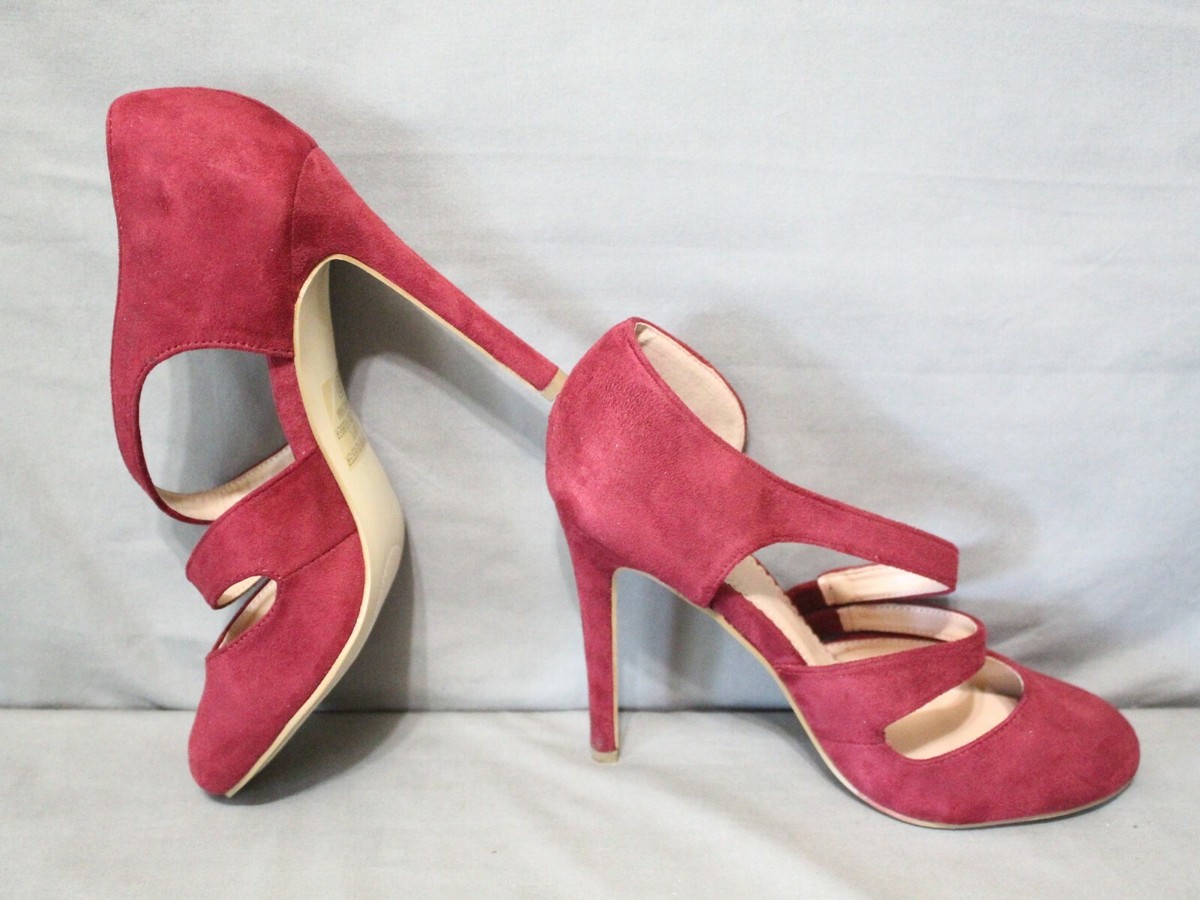 JC women's slip on 4.5 in ultra high heels burgundy faux JC women's slip on 4.5 in ultra high heels burgundy faux