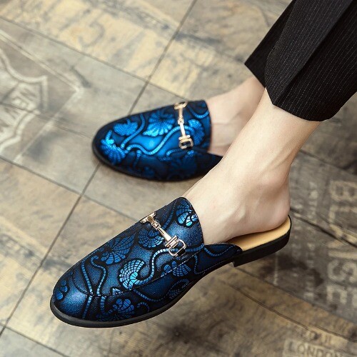 PANTOFOLA D’ORO Scarpe da uomo in pelle PU ciabatte casual da uomo scarpe eleganti mezza trazione modello estate