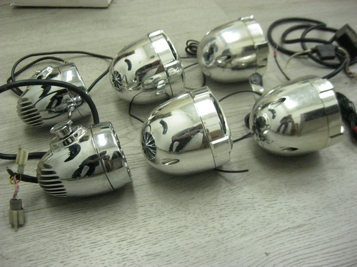 Misc Chrome Motorcycle Speakers for Parts Untested Some Wiring -6pcs - Picture 11 of 18