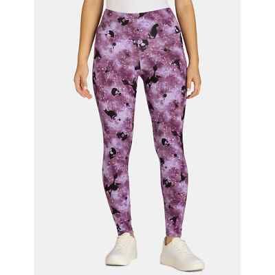 No Boundaries Ankle Leggings MEDIUM (8-10) Halloween Purple Witch Fly  Skulls