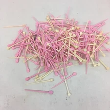 Vintage Hair Pins for Curlers Rollers Picks Plastic Mixed Lot White Pink