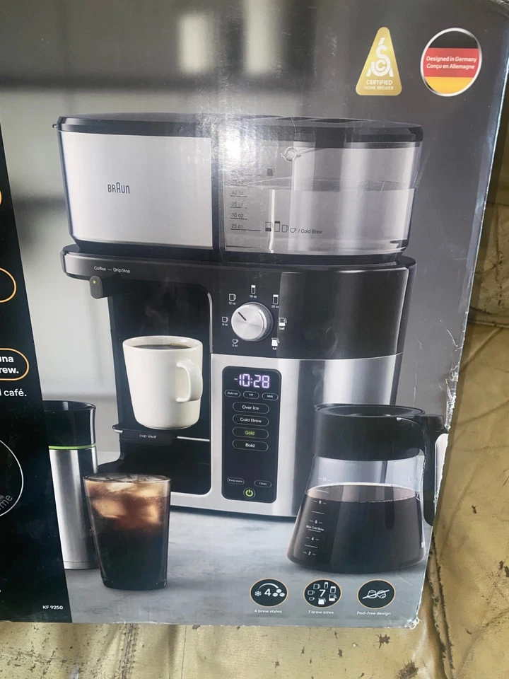 Braun MultiServe Plus 10-Cup Free Drip Coffee Maker Stainless Steel  KF-9250 - Image 3 of 4