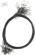 20Pcs Heavy Duty Fishing Leaders: 19" Stainless Steel Wire Leaders Black with Sn