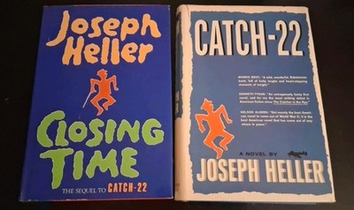Catch-22 Joseph Heller 1961 BCE + It's Sequel Closing Time 1994 Both HCDJ VG