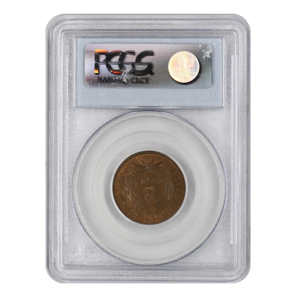 1867 Two Cent Piece PCGS MS-63 RB - Image 4 of 4