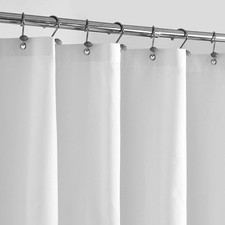 Waterproof Fabric Shower Curtain or Liner White, 72X72 3 Magnets, Soft Cloth