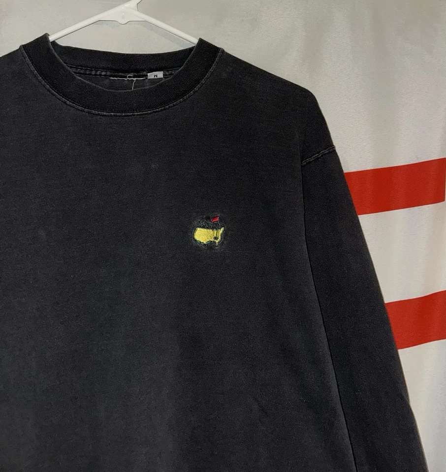 Camiseta The Masters Mediana Negra Manga Larga De Colección Y2K Golf Tiger Woods Foto 2 de 4