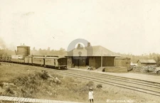 Birchwood WI Wisconsin Train Depot Station 1916 RPPC Photo Postcard COPY
