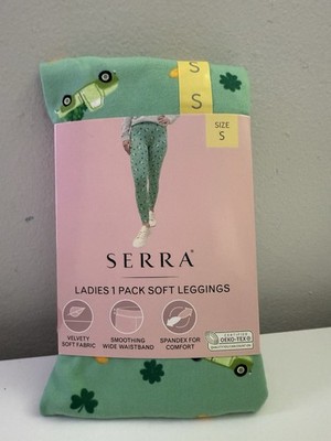 Ladies 1 Pack Soft Leggings (Size S 4-6) Floral Flowers Spring Pattern
