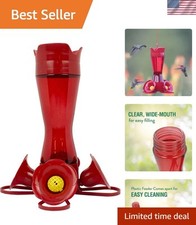 Hummingbird Feeder 8 oz - Red, Easy-Fill Design with Ant Moat  Bee Guards