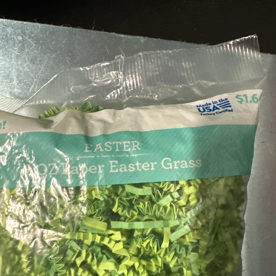Made In USA Easter 3 lbs  Paper Easter Grass (Lime Green) Way to Celebrate - Image 2 of 4