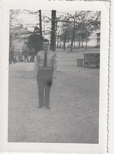 Found Vintage Photo circa 1941 WWII Soldier in Uniform at Camp 777