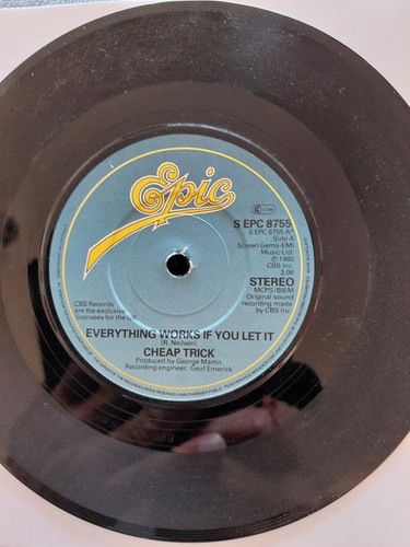 Cheap Trick Everything Works If You Let It 7" Vinyl Single - Picture 3 of 3