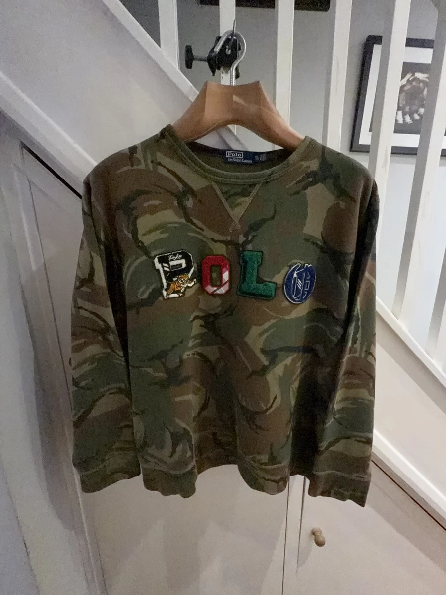Preços baixos em Camuflagem Polo Ralph Lauren moletons de manga