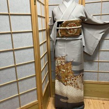 8150 Japanese Tomesode Kimono Vintage Womens Silk Fabric Robe Kimono only sold