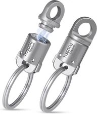 Titanium Quick Release Keychain, Detachable Magnetic Key Holder, 360°Rotatable, 