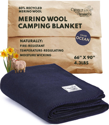 Merino Wool Blanket - 80% Merino Wool - Camping Blankets for Cold Weather - Mosi