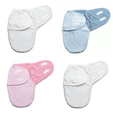 Baby Swaddle Wrap Sleeping Bag, Soft Dimple Knitted Fleece, Newborn 0-3 Months*