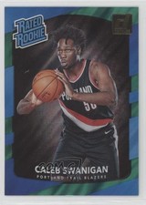 2017-18 Panini Donruss Rated Rookies Green Flood Caleb Swanigan #175 0q3