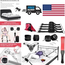 Bondage Restraints Kit for Adults 13 Pieces Including Cuffs Blindfold and Paddle