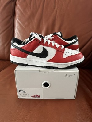 Nike ID Dunk Low By Saul Red Black White Chicago Custom Size 9 Men s Brand New
