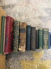 Lot of 10 Antique Old Victorian Beautiful Distressed Staging Books Library Decor