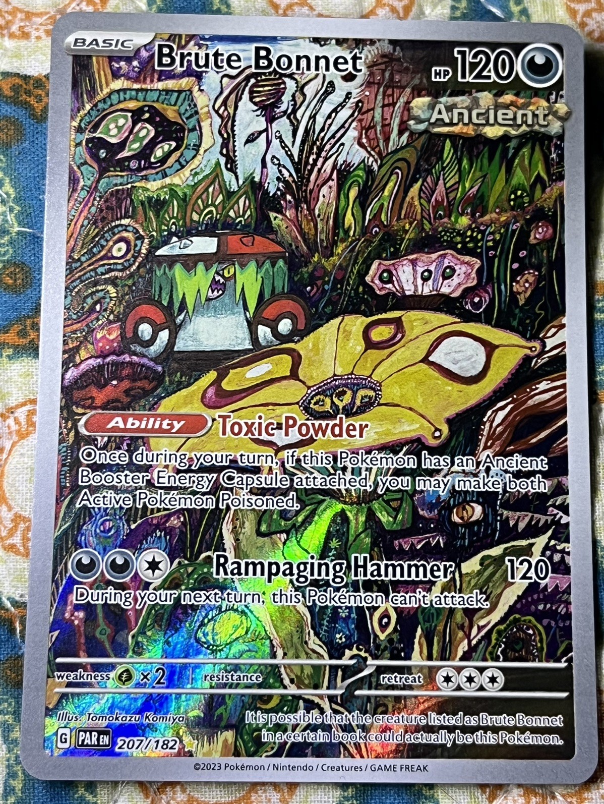 Brute Bonnet 207/182 SV Paradox Rift Illustration Rare Holo Pokemon Card Mint 🔥