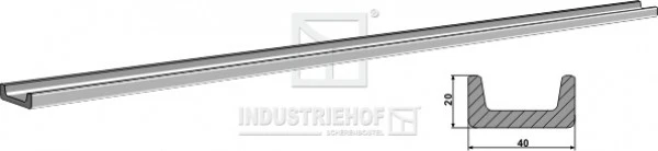 IHOF Kratzbodenleisten U-Profil 40 x 20 mm Länge 6000 mm ohne Bohrungen (Meterware)